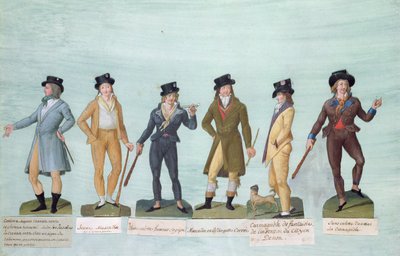 Fol.43 Costume à la mode pour hommes pendant la période de la Révolution française - P. A. and J.B. Lesueur